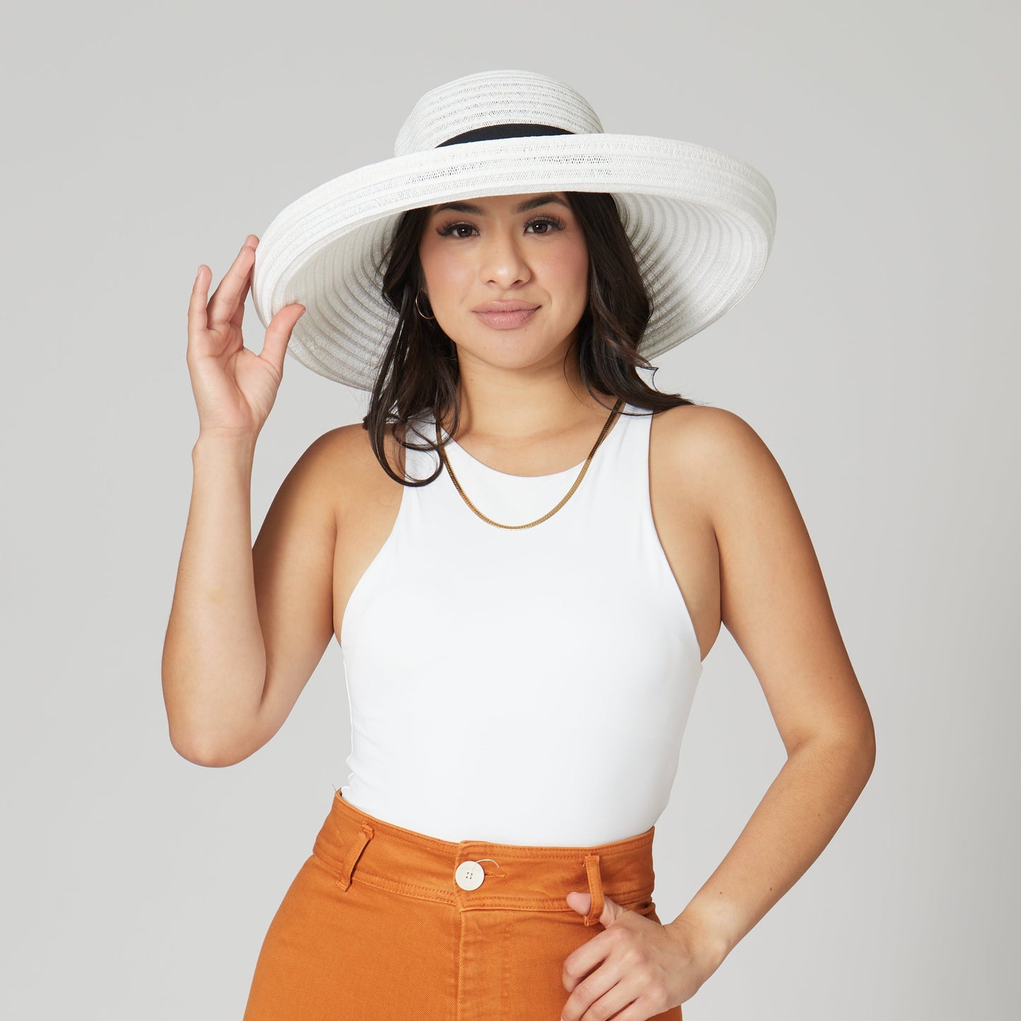 Women's Paperbraid Turn Up Sun Brim