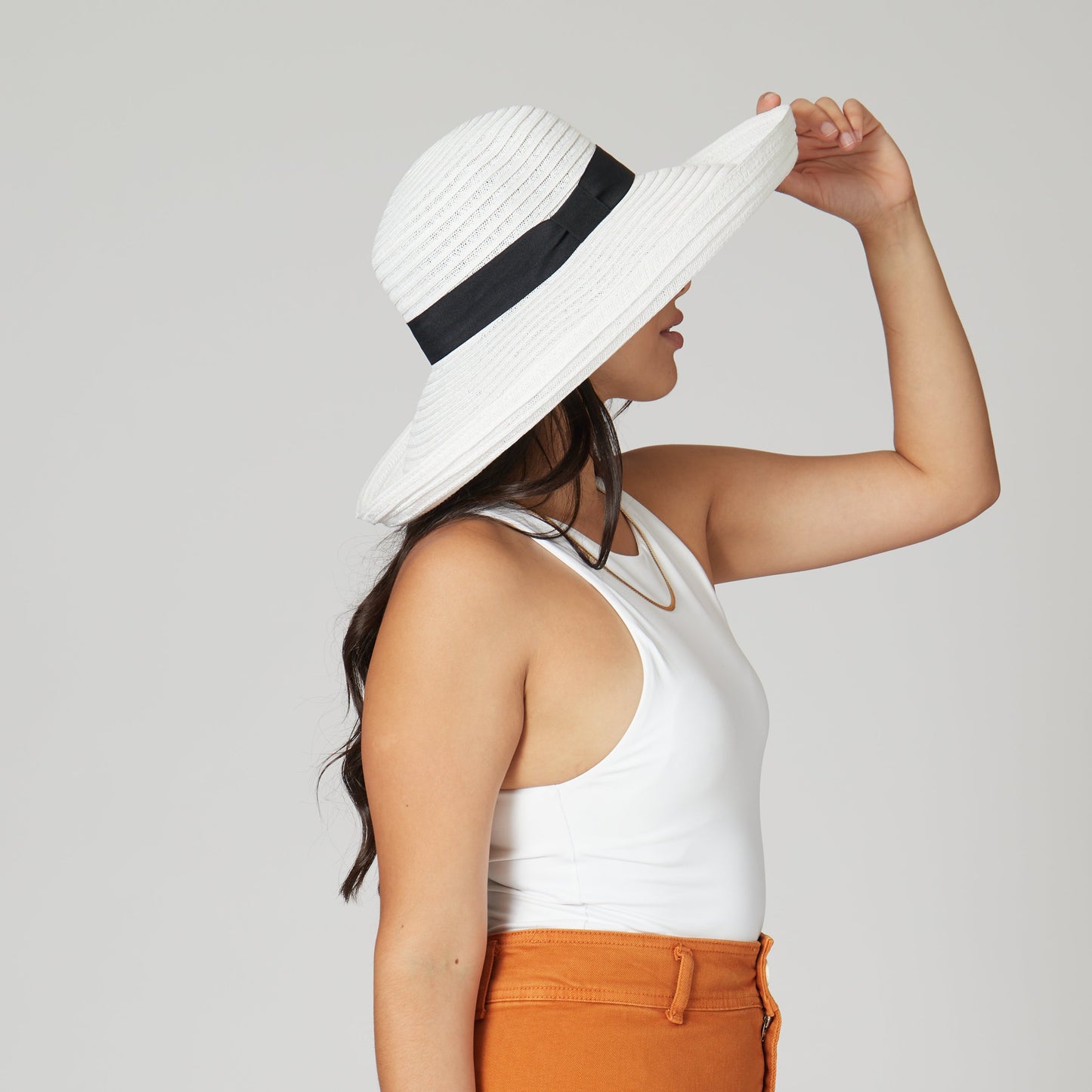 Women's Paperbraid Turn Up Sun Brim