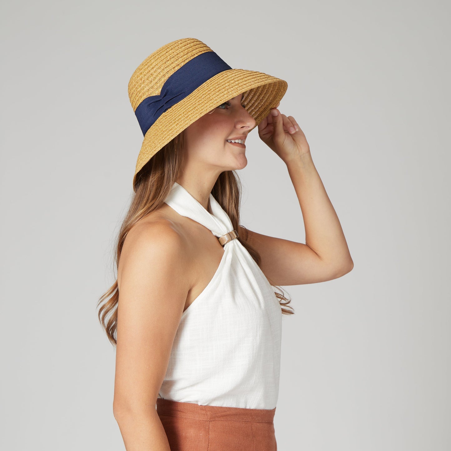 Women's Paperbraid Cloche W/ Grosgrain Band