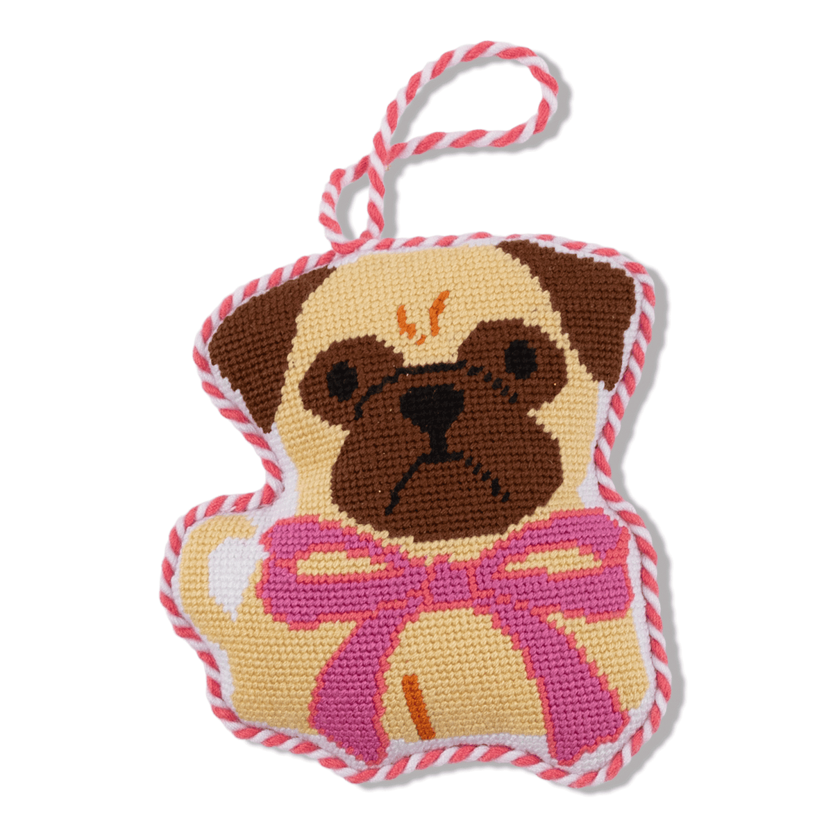 Needlepoint Icon Ornament - Pug