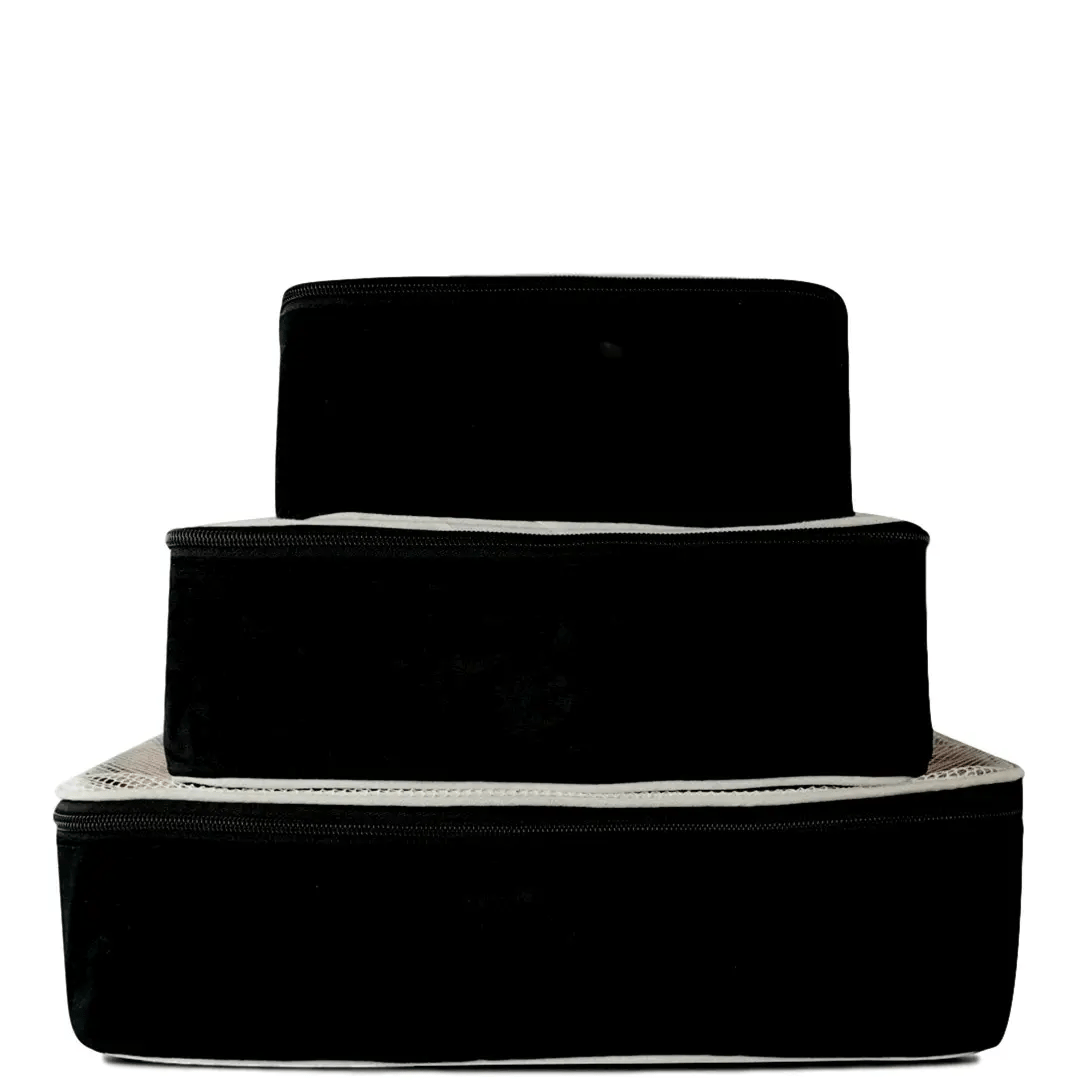 Personalized Packing Cubes, 3-pack Black
