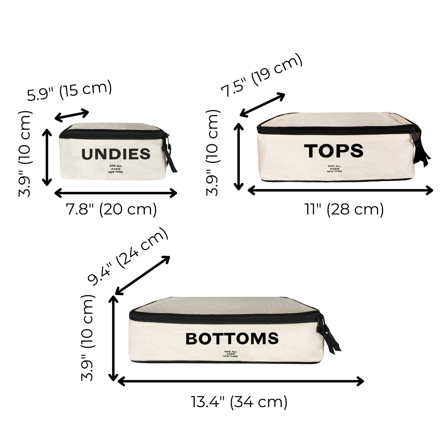Best Packing Cubes, 3-pack Cream