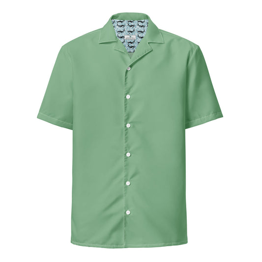 Labelless Palm Green Button Down Camp Shirt