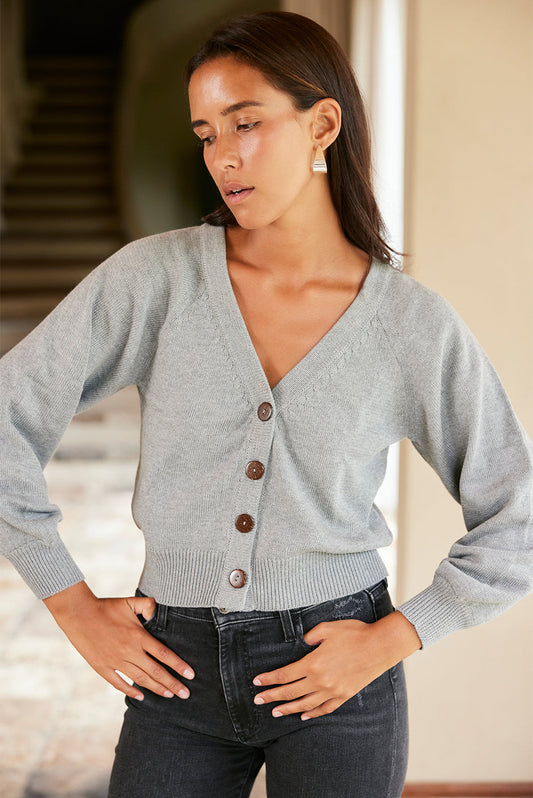 Greta Cardigan in Heather Grey - Osadia Concept Store