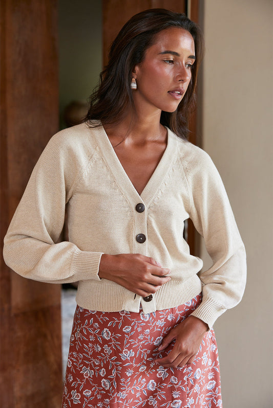 Greta Cardigan in Sand - Osadia Concept Store