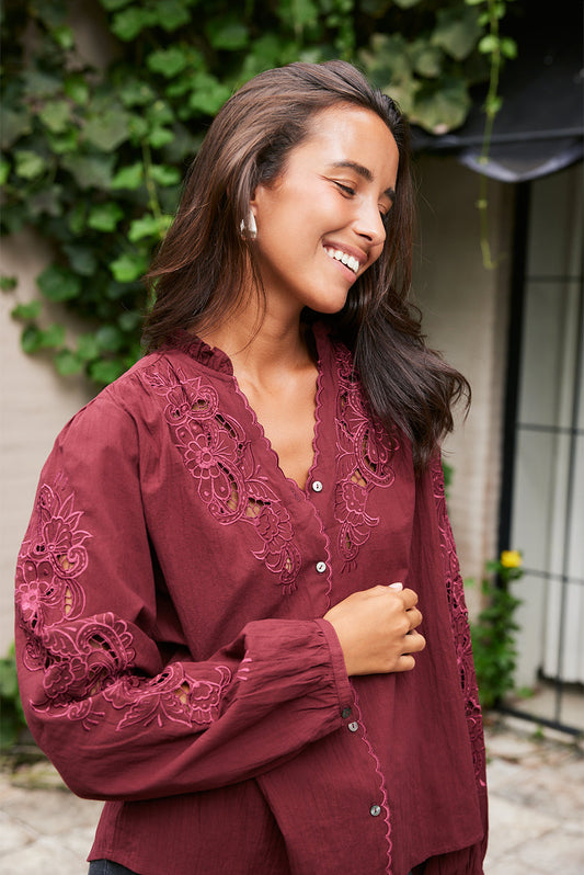 Camilla Blouse in Cranberry - Osadia Concept Store