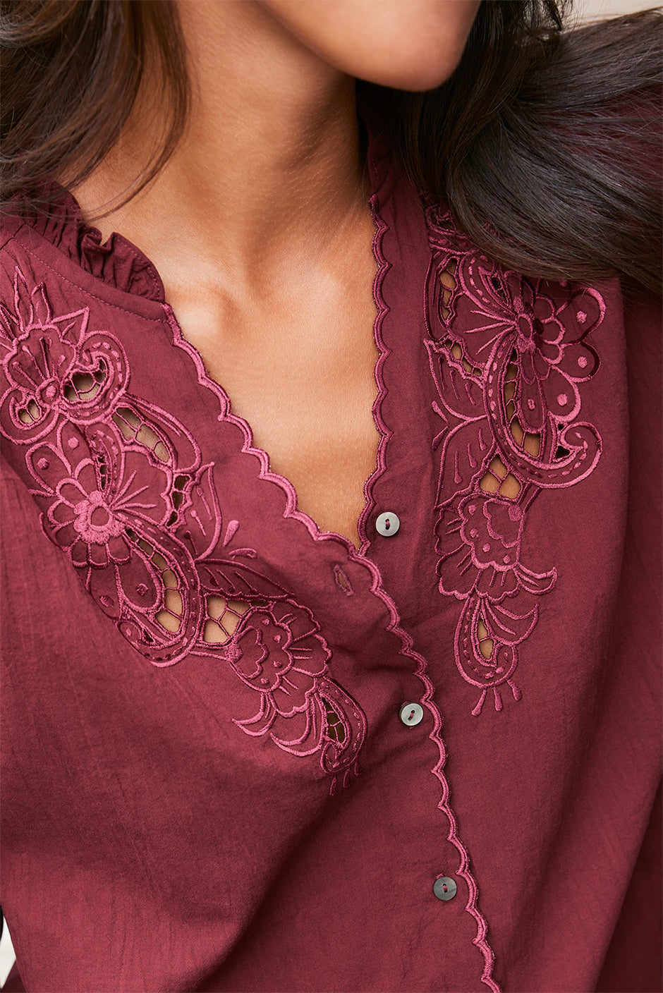 Camilla Blouse in Cranberry - Osadia Concept Store