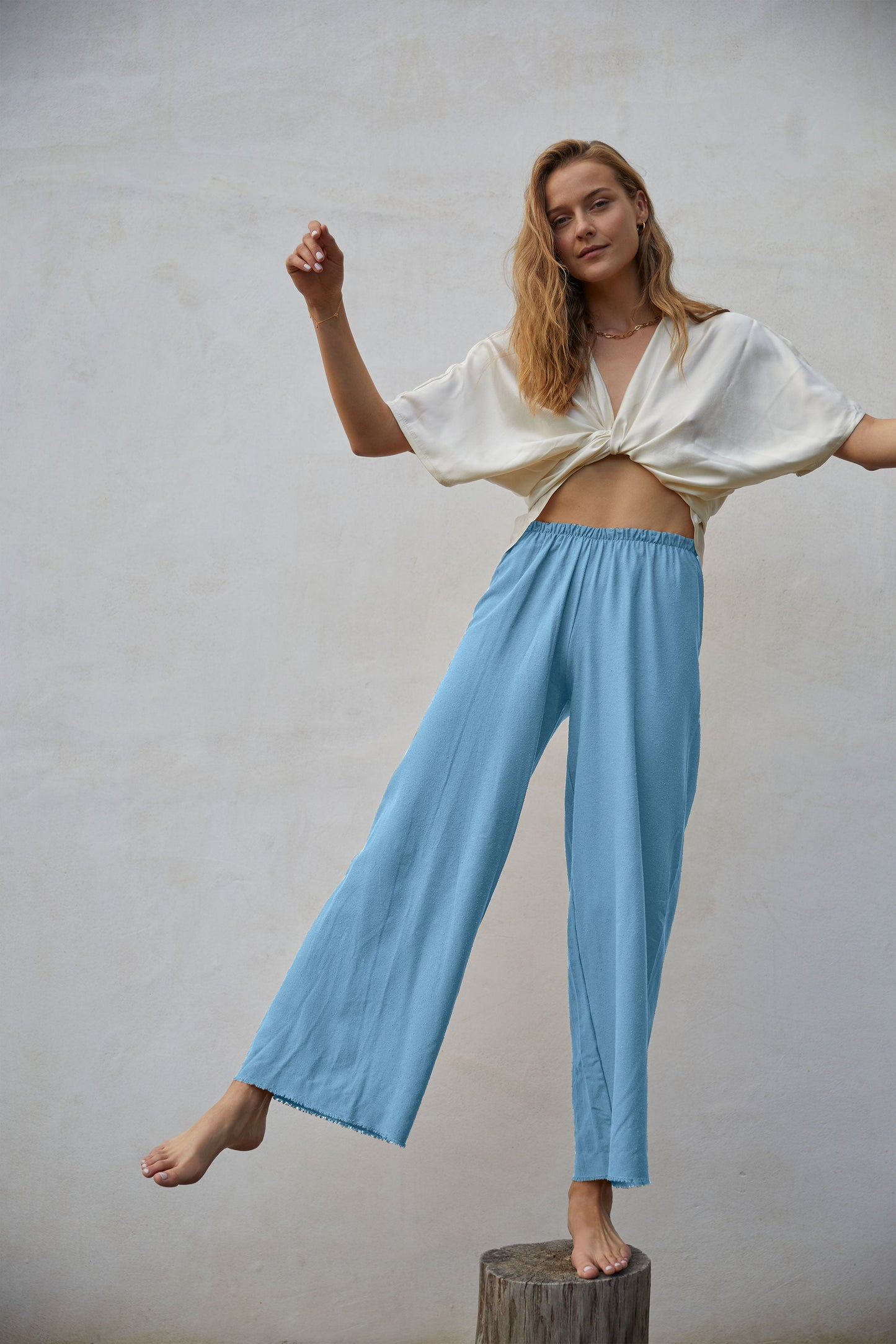 Raw Silk Easy Pant