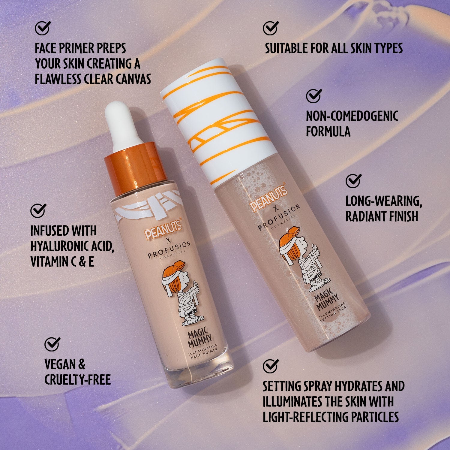 Peanuts Halloween | Magic Mummy Illuminating Face Primer & Setting Spray Set - Osadia Concept Store