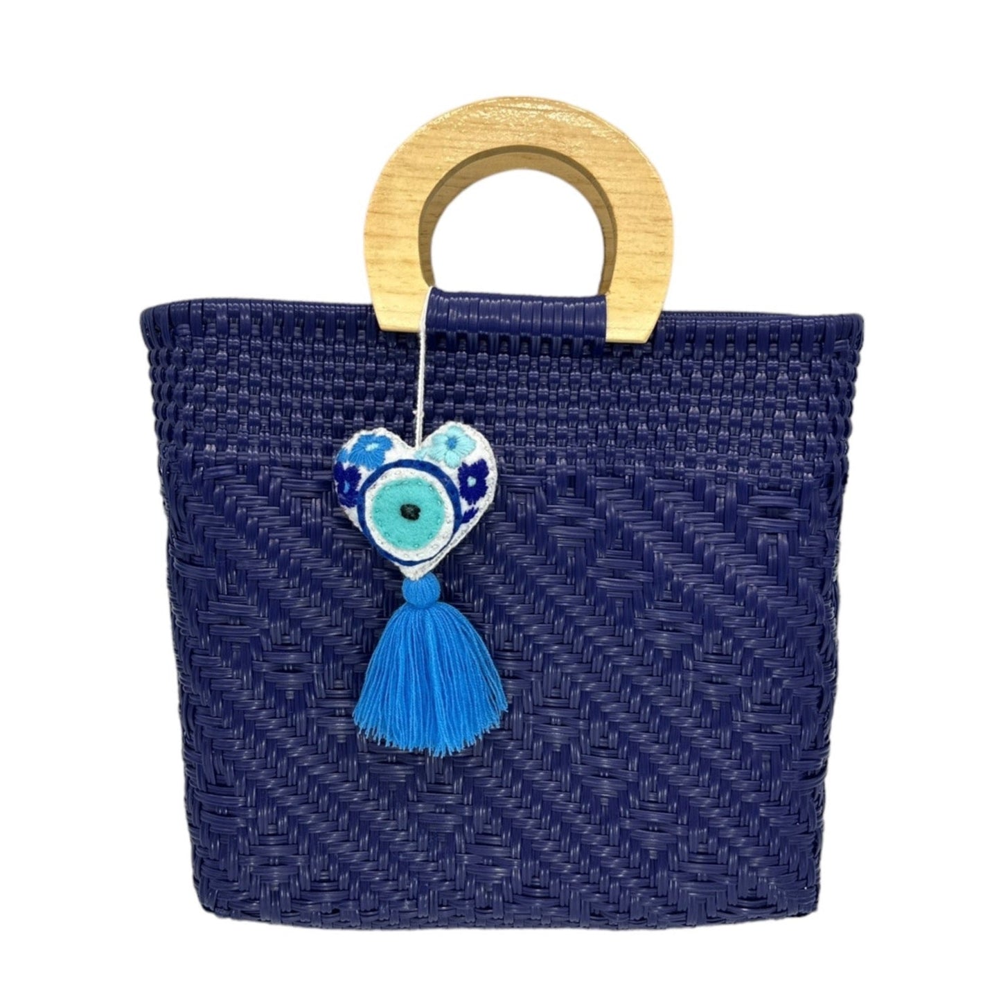 Wooden Handle Handwoven Tote