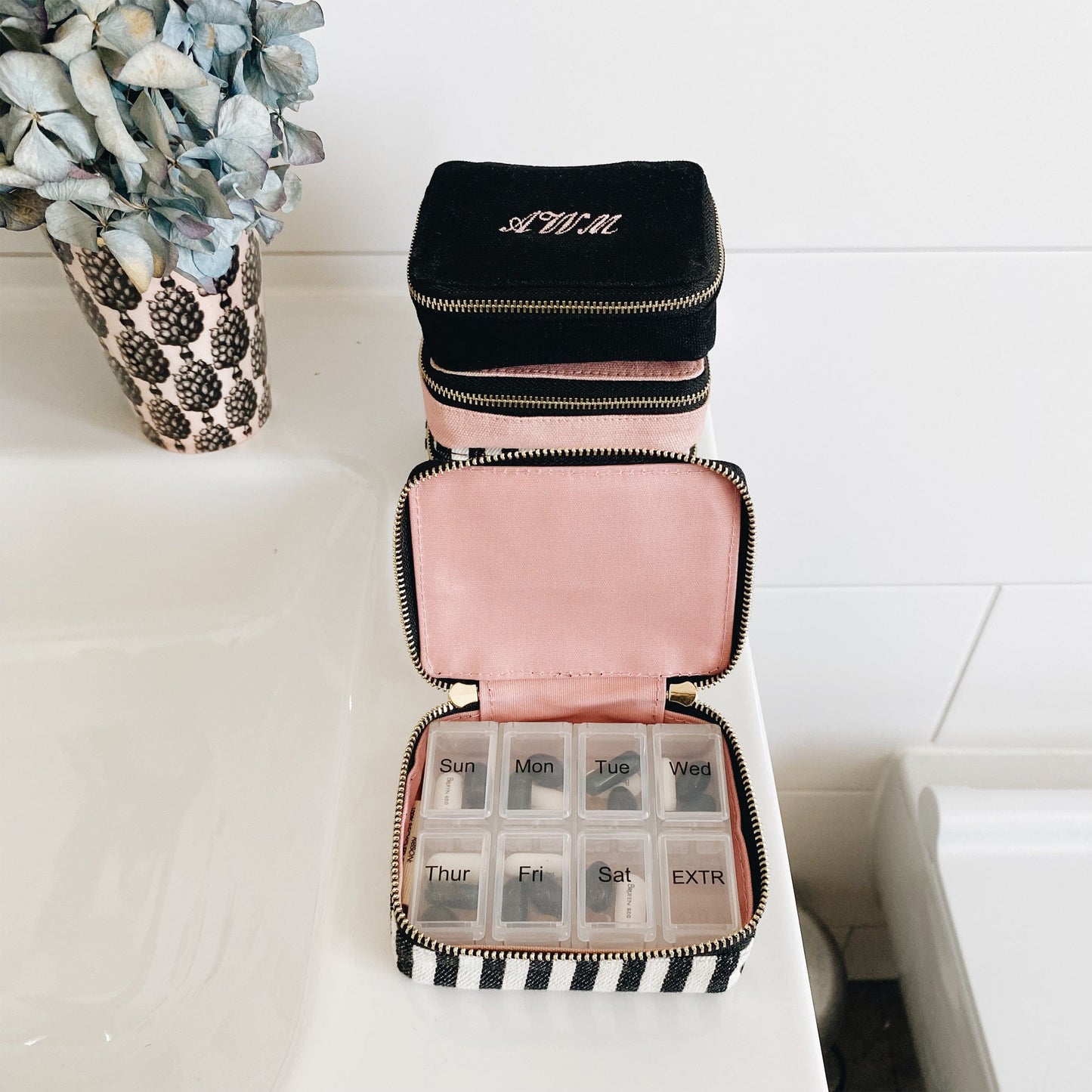 Weekly Pill Organizer Case – Small, Black
