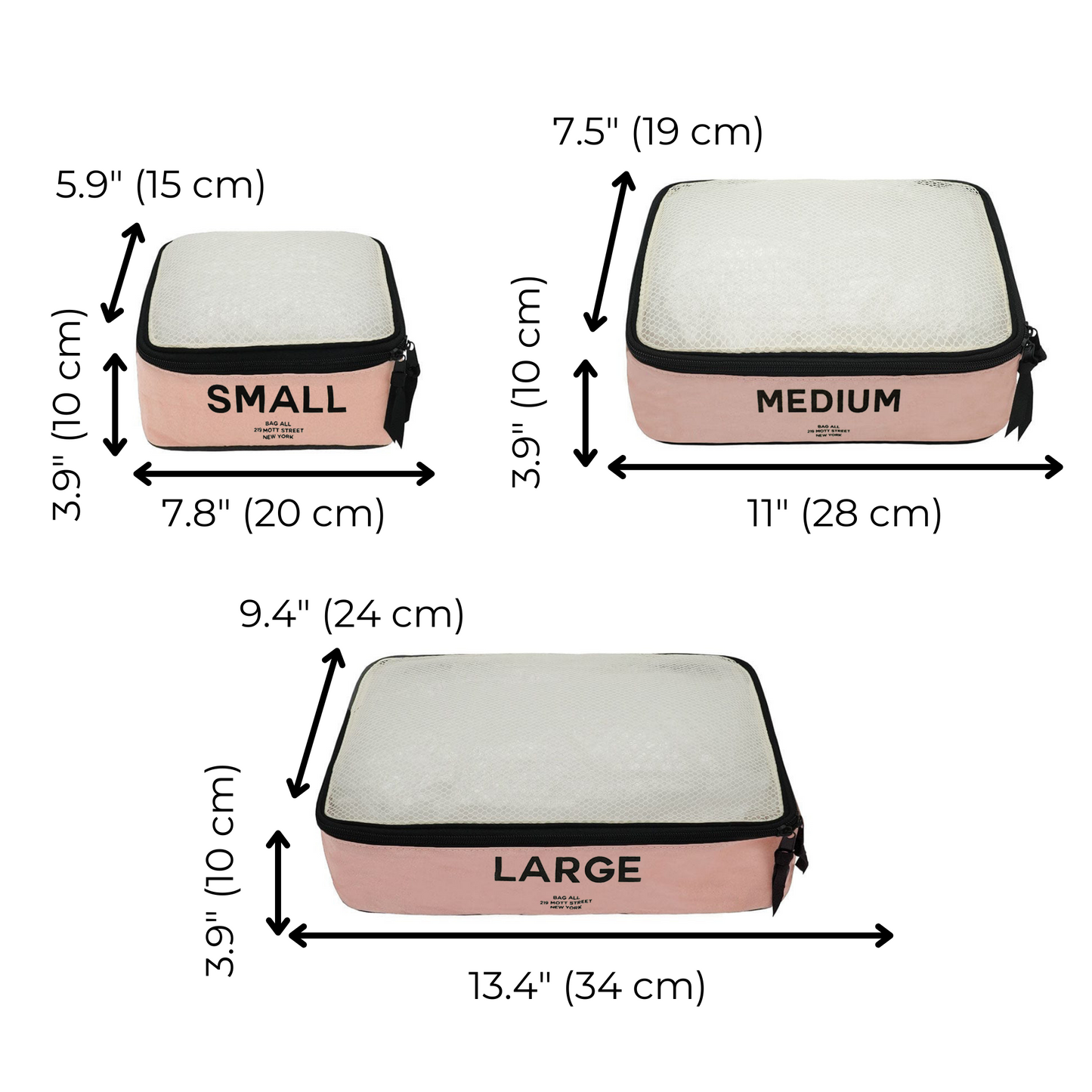 Best Packing Cubes, 3-pack Pink/Blush