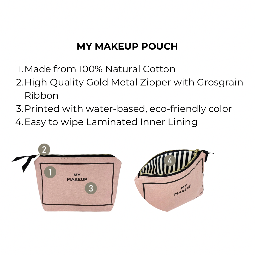 My Makeup Pouch, Coated Lining, Pink/Blush - Osadia Concept Store
