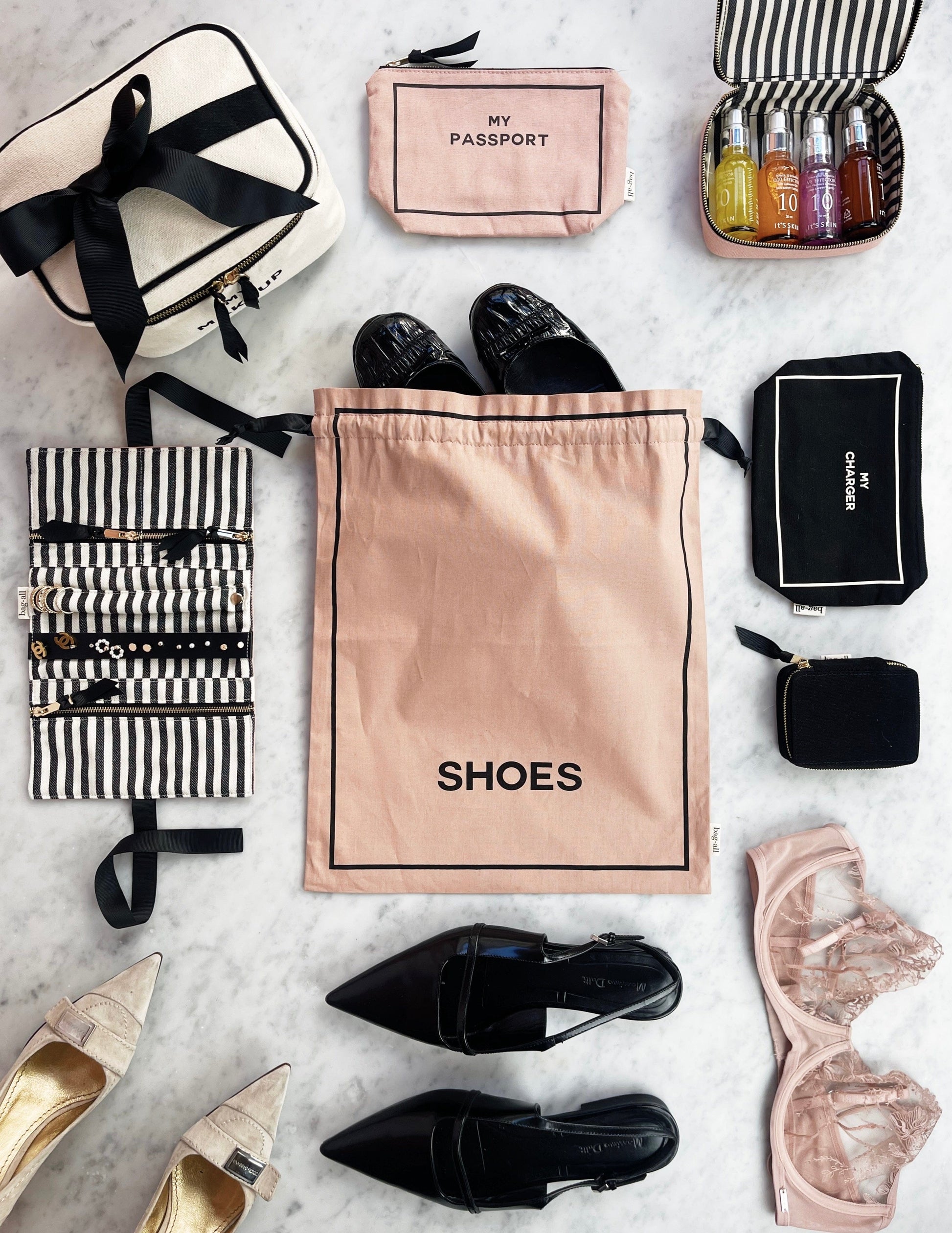 Toiletry Travel Gift Set Deal 4-Pack, Pink/Blush - Osadia Concept Store