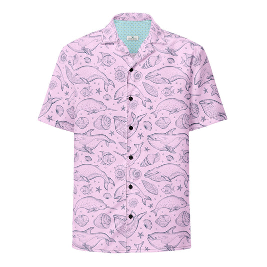 Pink Whale Pod Pattern Hawaiian Shirt – IslandLux Vacation Collection