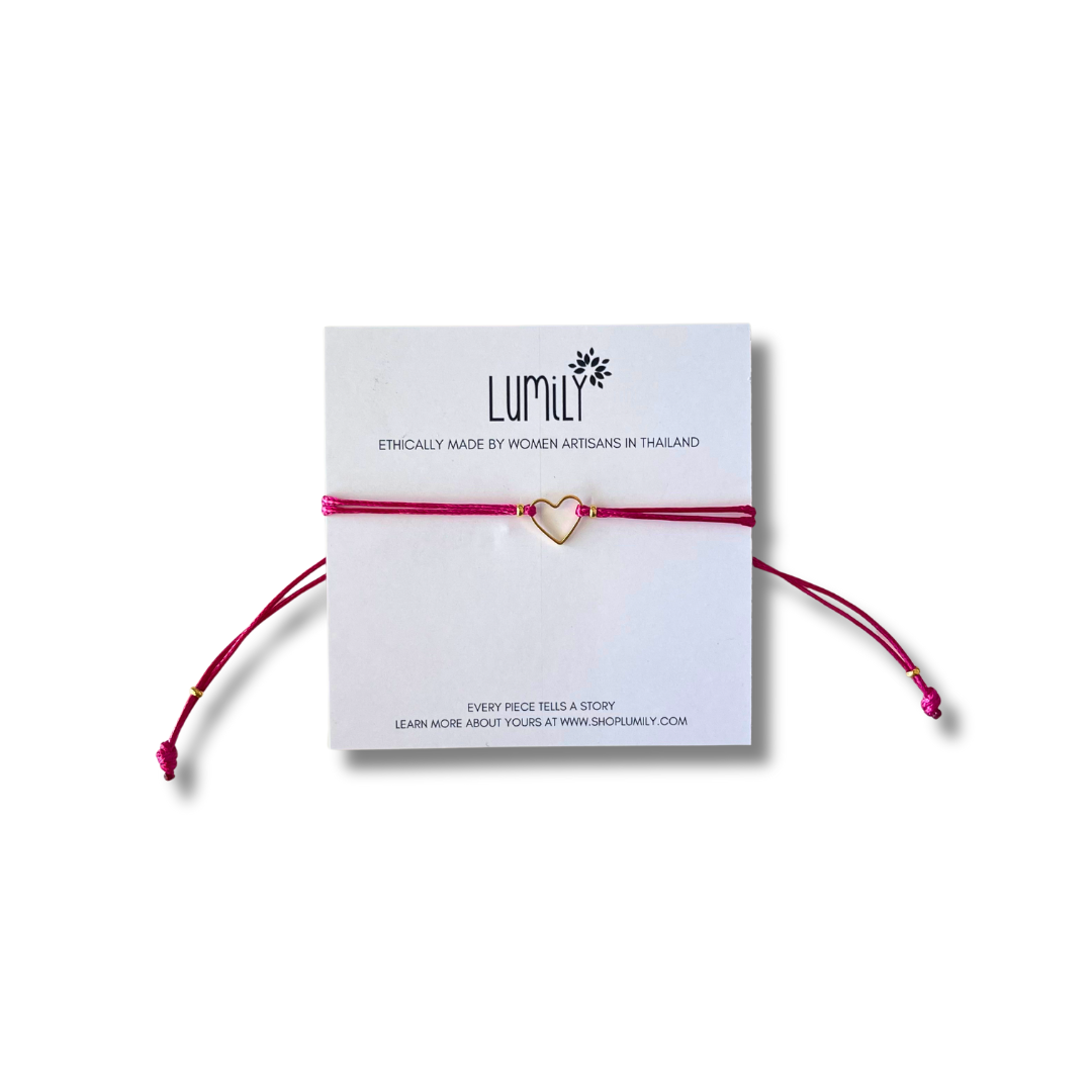Heartstring Love Non-Tarnish Brass Heart Bracelet - Thailand - Osadia Concept Store