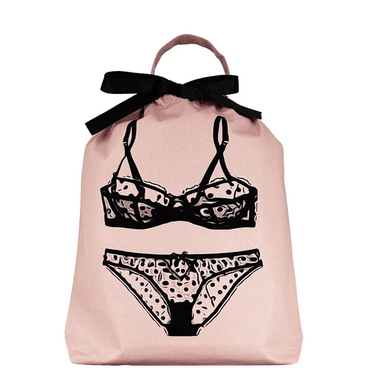 Polkadot Lingerie Travel Bag, Pink/Blush - Osadia Concept Store