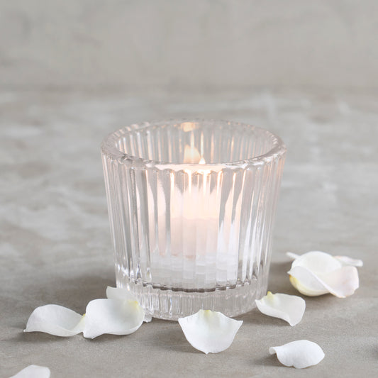 Clear Glass Tealight / Votive Holders - Set of 4
