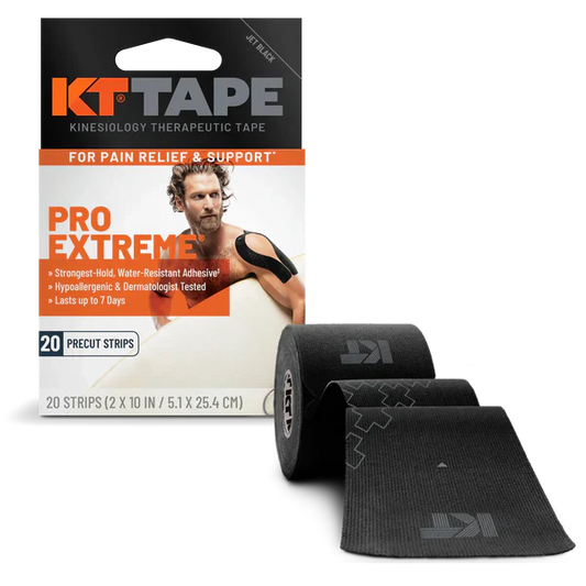 KT TAPE PRO EXTREME KINESIOLOGY TAPE, BLACK, 20-COUNT BOXES, CASE OF 8