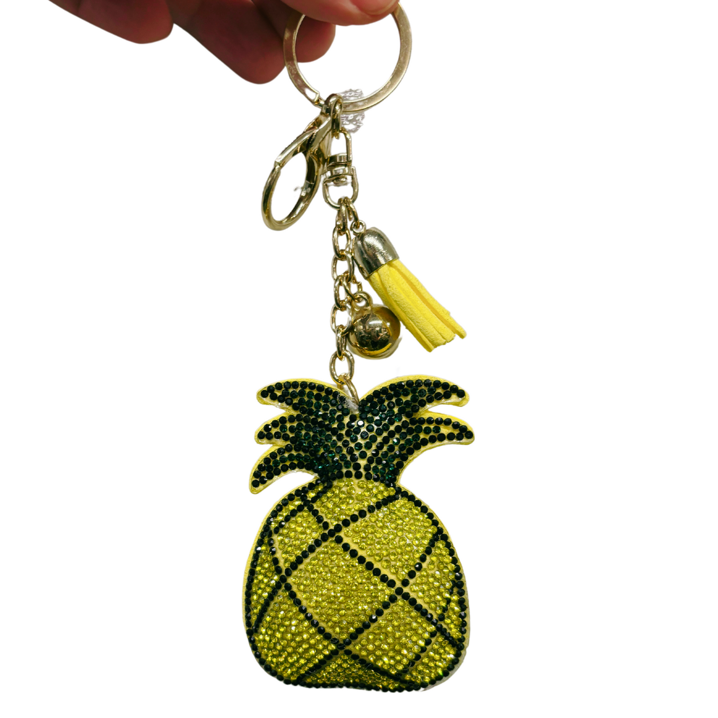 Puffy Pineapple Vibes Keychain Lobster Clasp Keytag