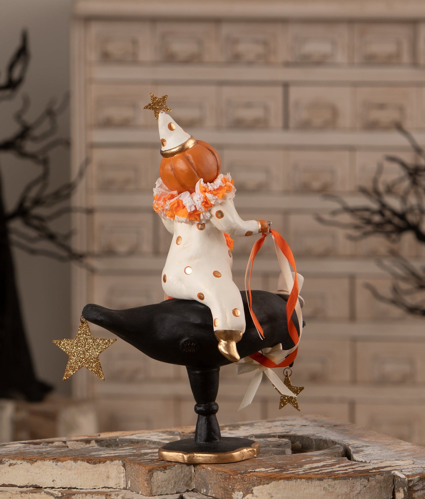 Pumpkinhead on Crow | Halloween Decor | Bethany Lowe