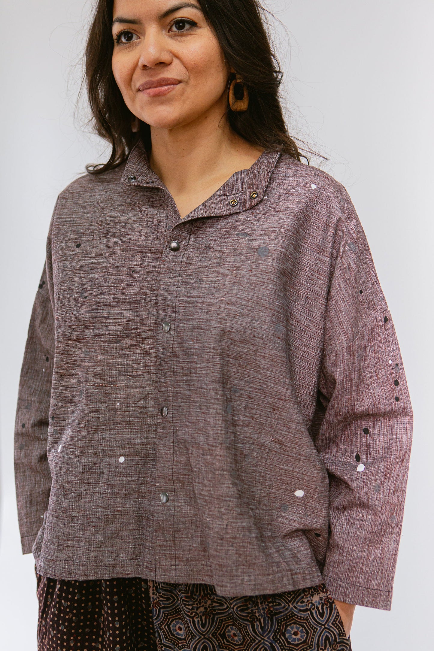 Hand Painted Artisan Handwoven Quarter Shirt Jacket