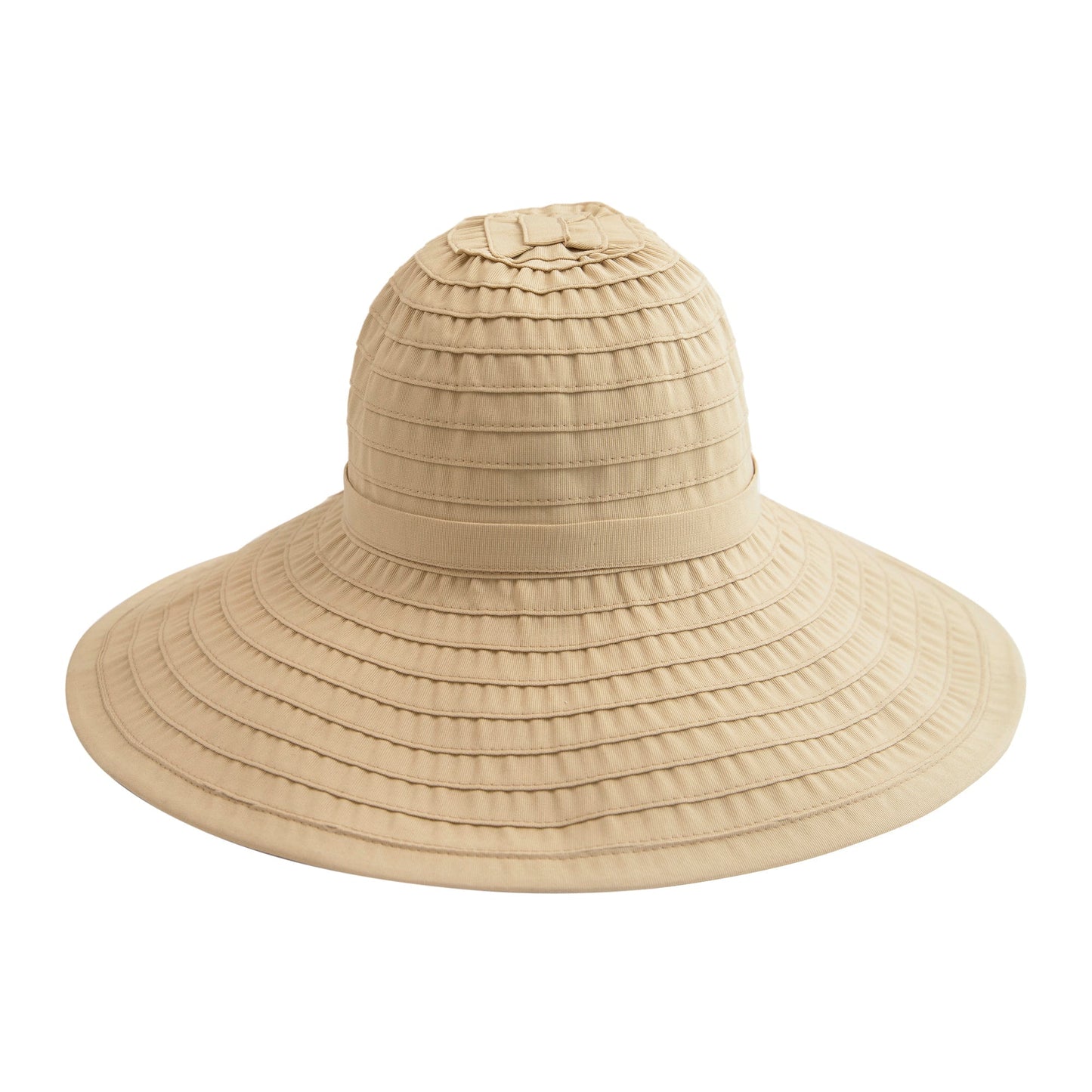 Women's Large Brim Ribbon Hat with a Bow