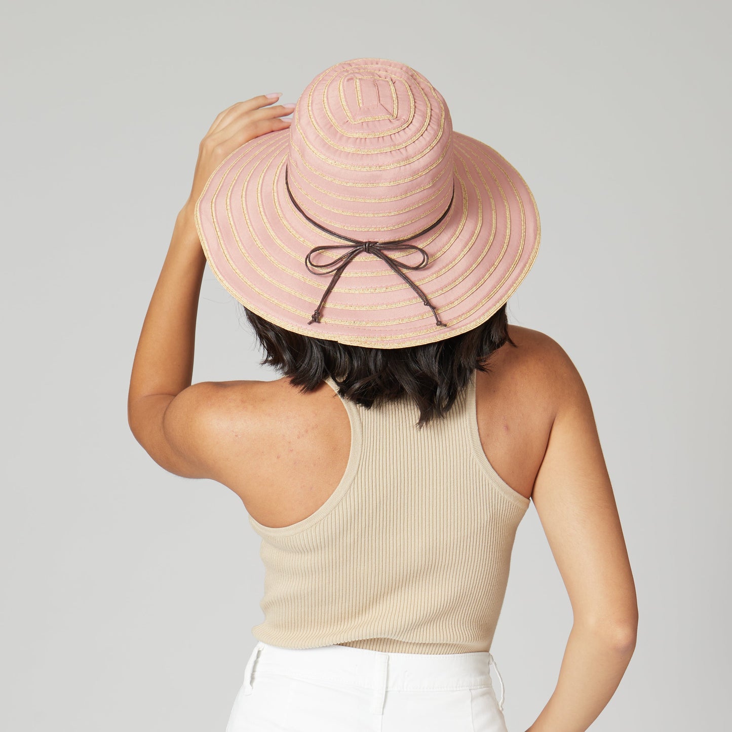 Women's Ribbon Paperbraid Stripe Sun Brim