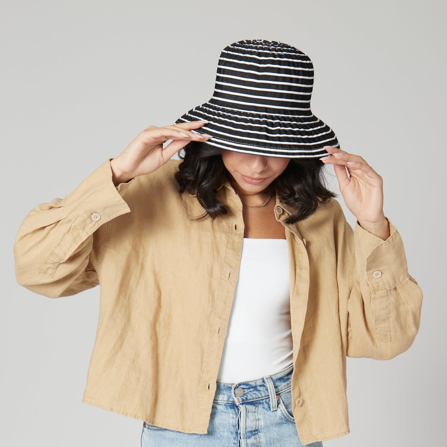 Women's Small Brim Ribbon Floppy