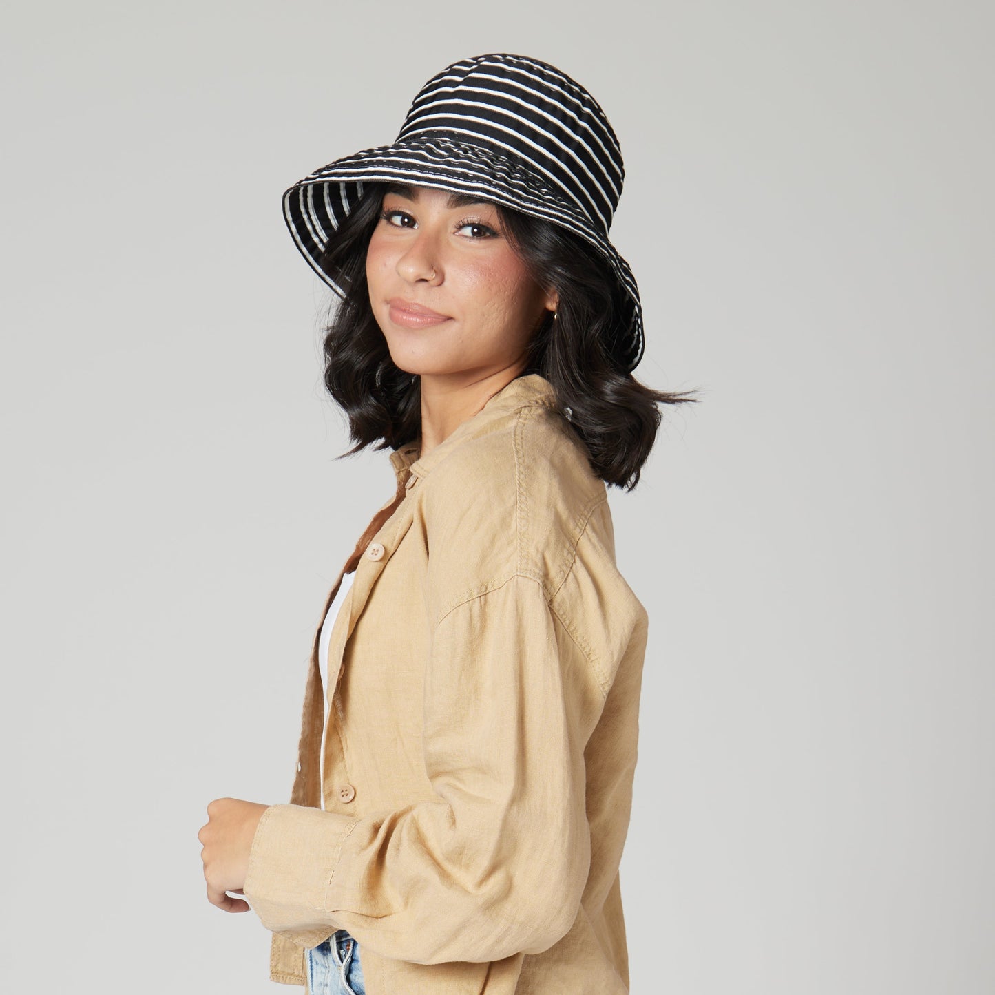 Women's Small Brim Ribbon Floppy