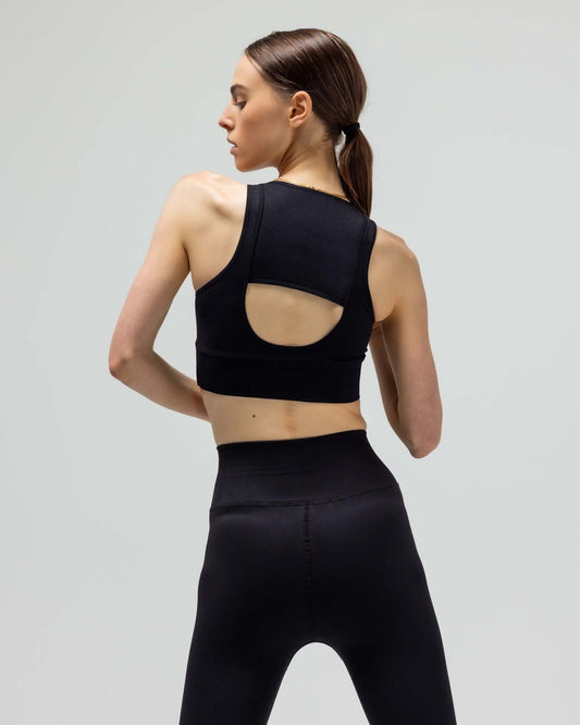 THE JERSEY KEYHOLE SPORTS BRA W/FUSED WAIST BAND