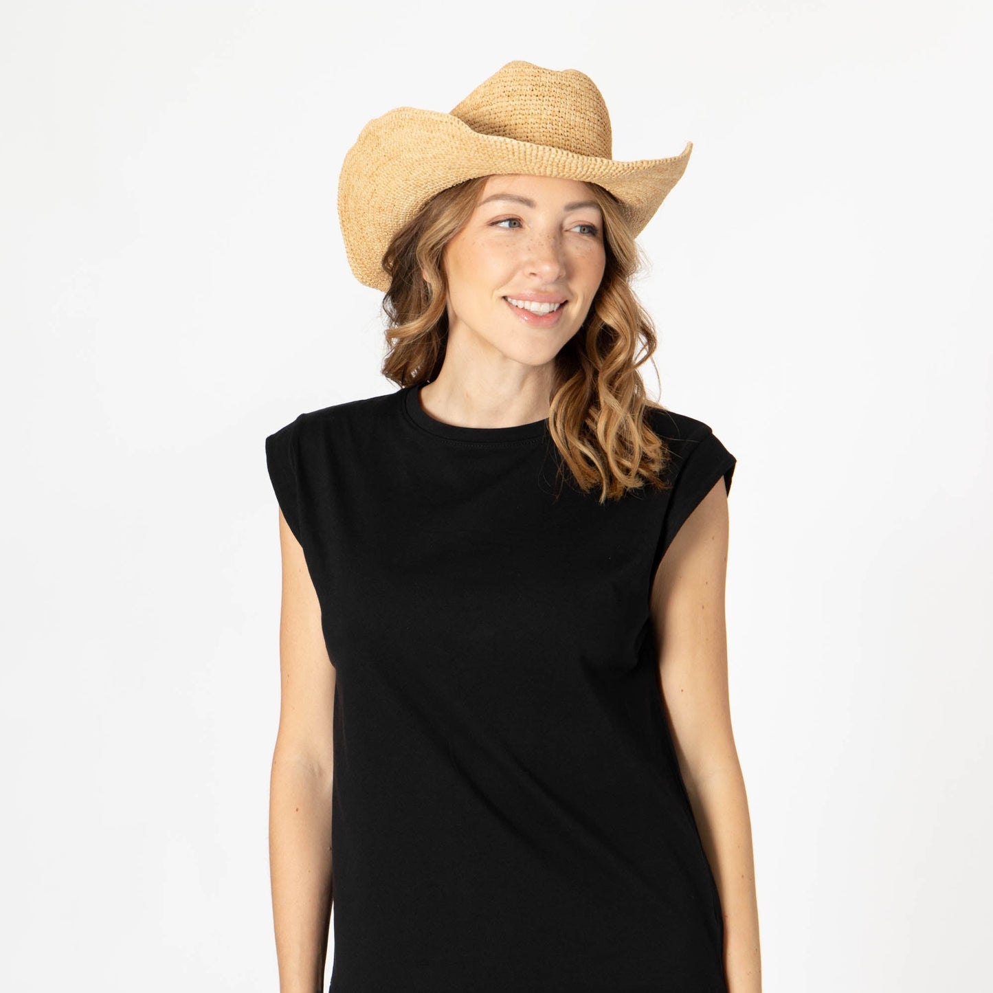 Ines - Women's Crochet Raffia Cowboy