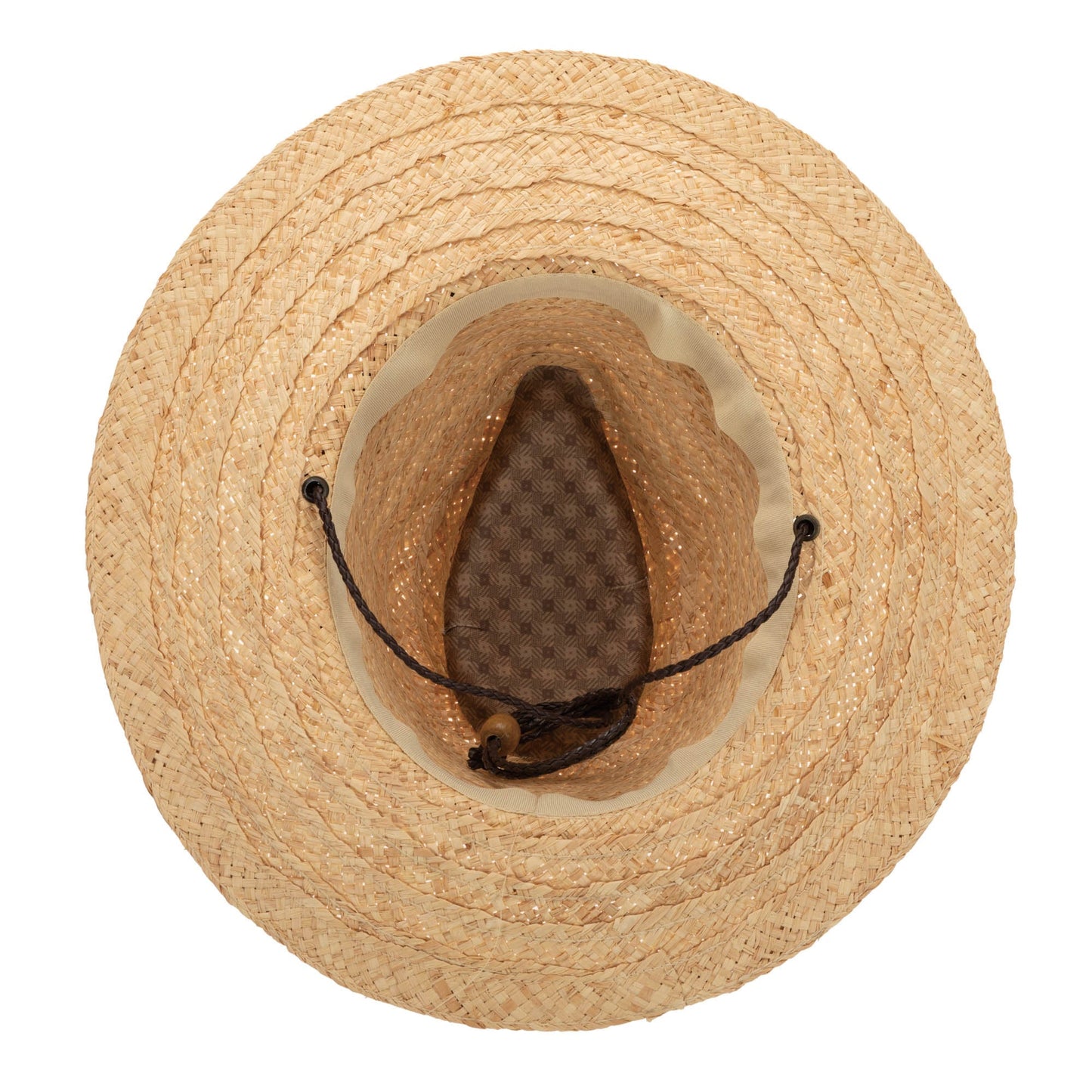 Mens Raffia Fedora Lifeguard with Chin Cord