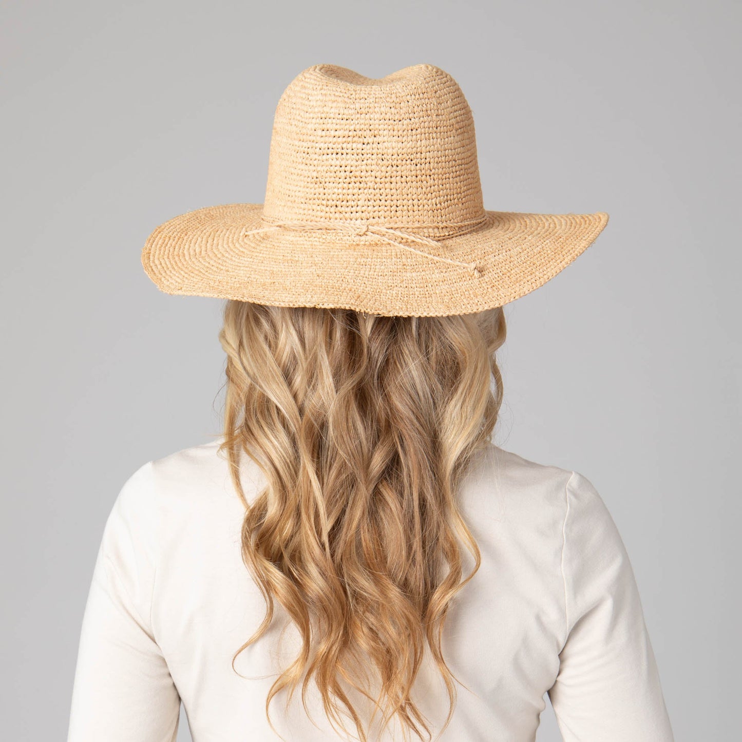 Marina Women's Crochet Raffia Fedora