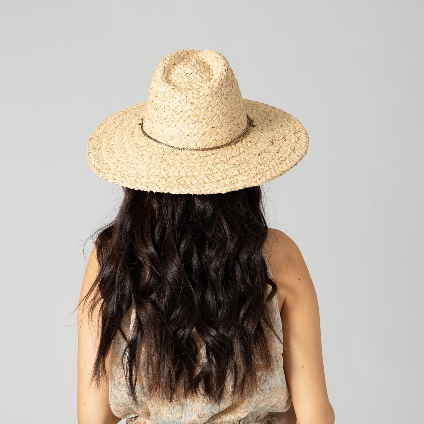 Women's Raffia Lurex Blend Lifeguard Hat with Adjustable Chin Cord