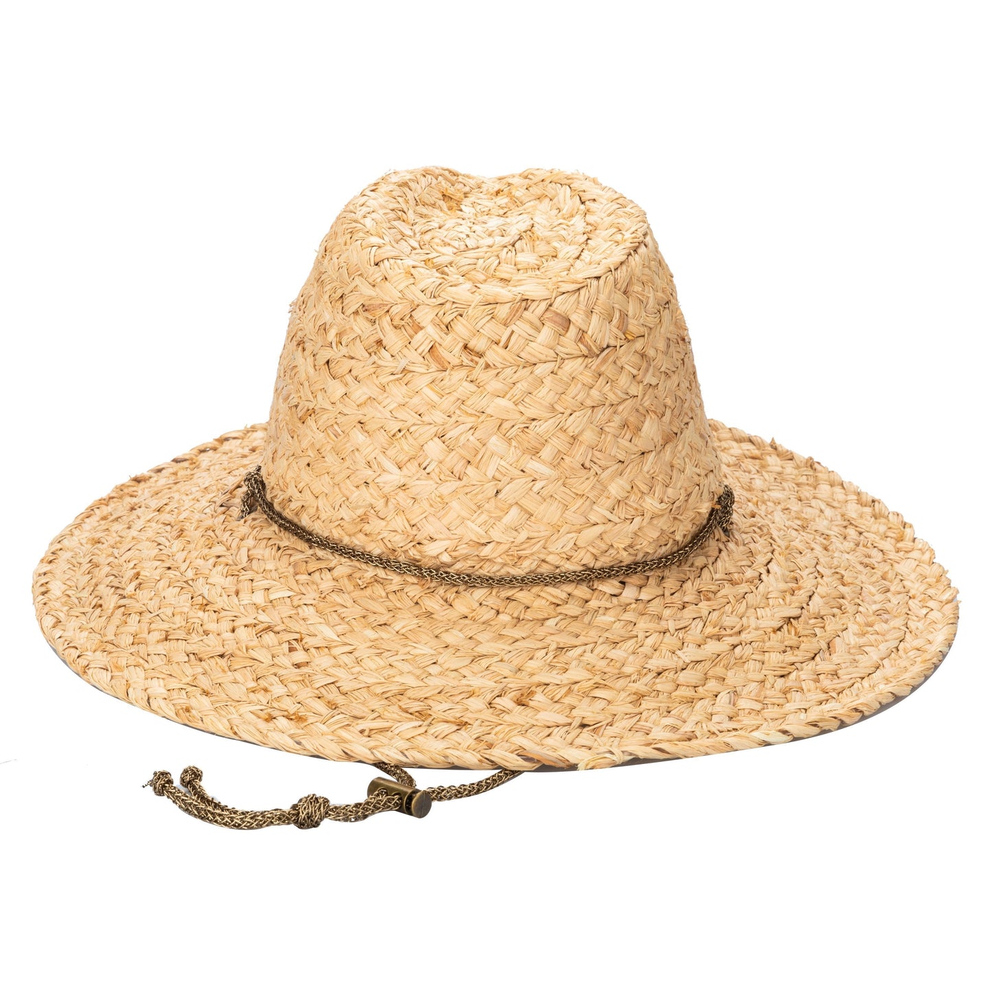 Women's Raffia Lurex Blend Lifeguard Hat with Adjustable Chin Cord