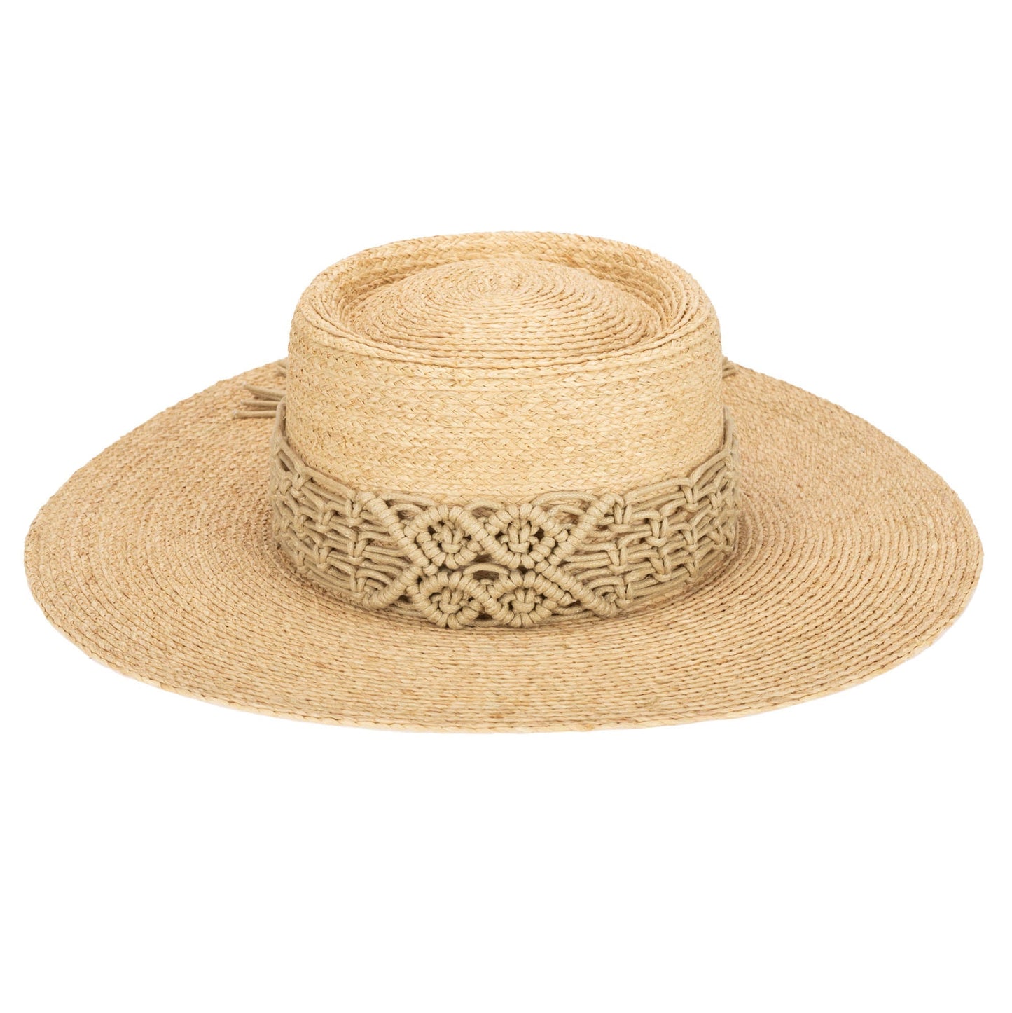 Sandy Beach -  Women's Raffia Braided Telescope Boater