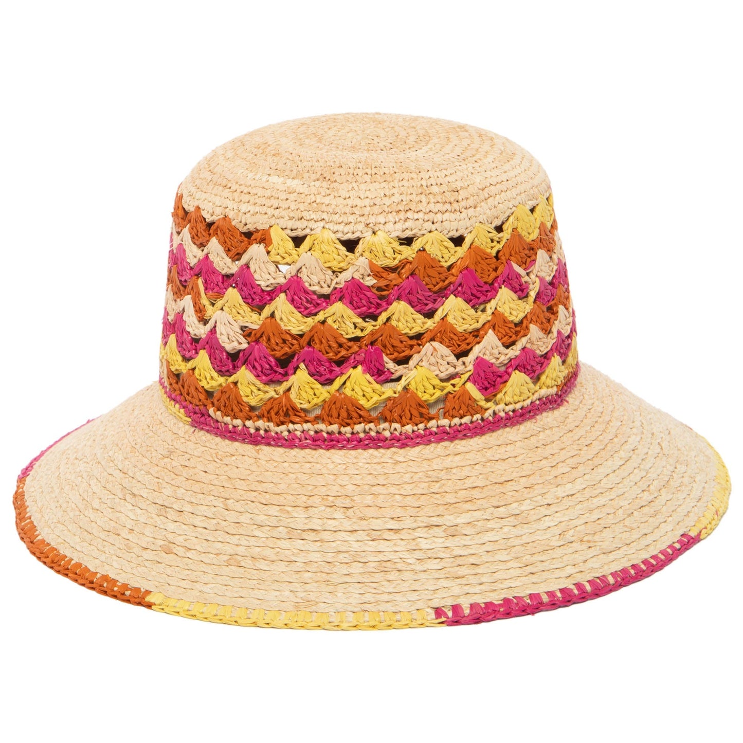 Viviana - Crochet & Braided Raffia Bucket Hat