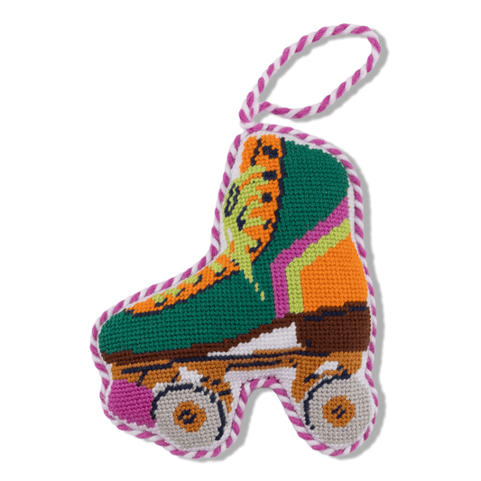 Needlepoint Icon Ornament - Roller Skate