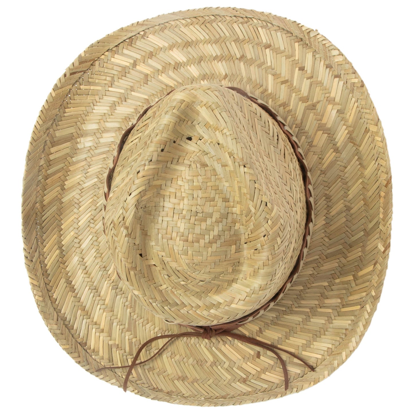 Men's Woven Rush Straw Pinch Crown Cowboy