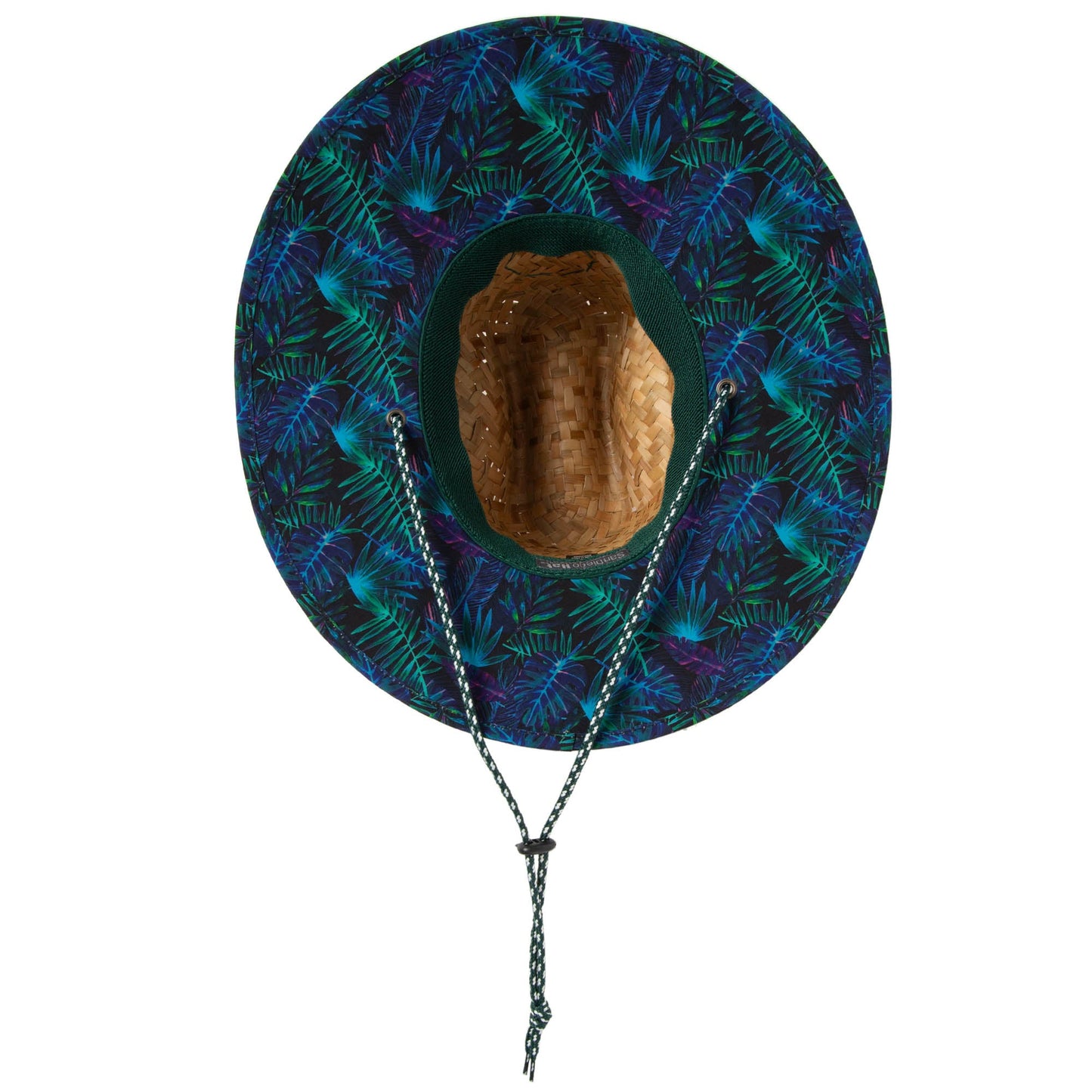 Mens Straw Lifeguard with Tropical Printed Under-brim