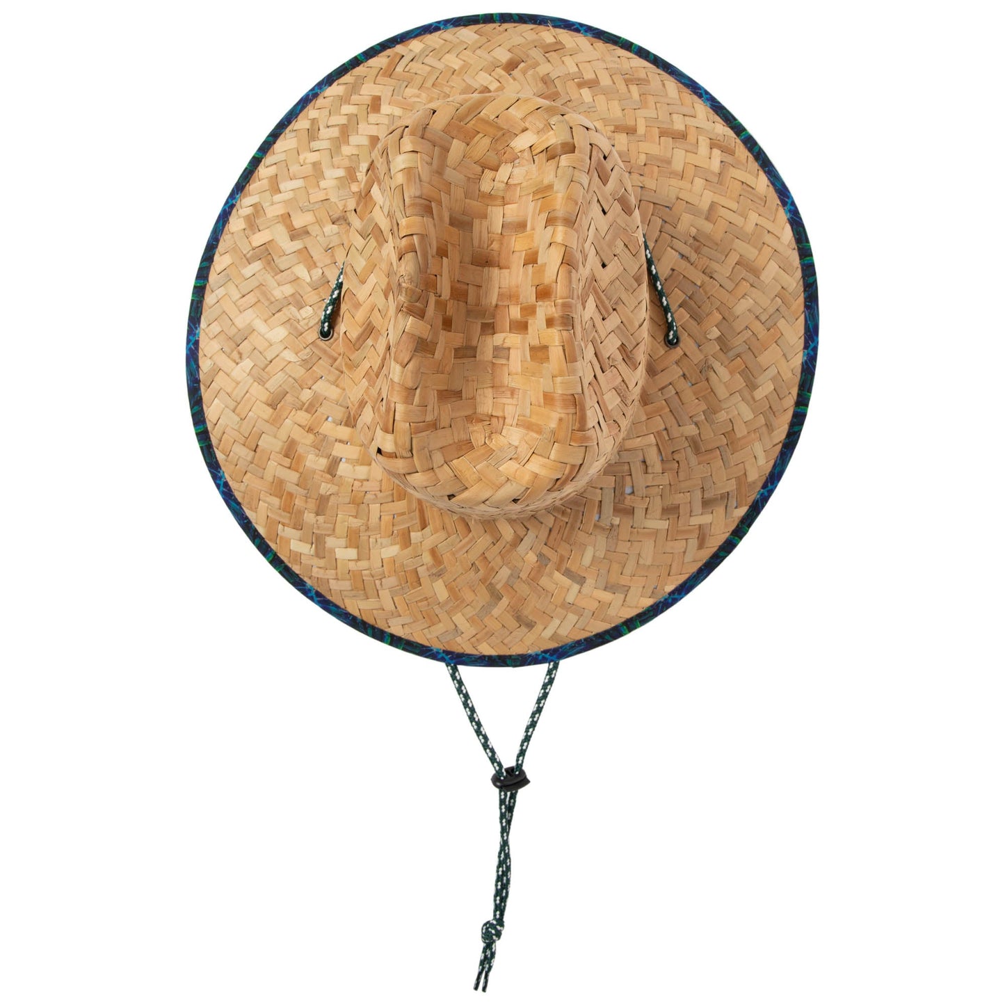 Mens Straw Lifeguard with Tropical Printed Under-brim