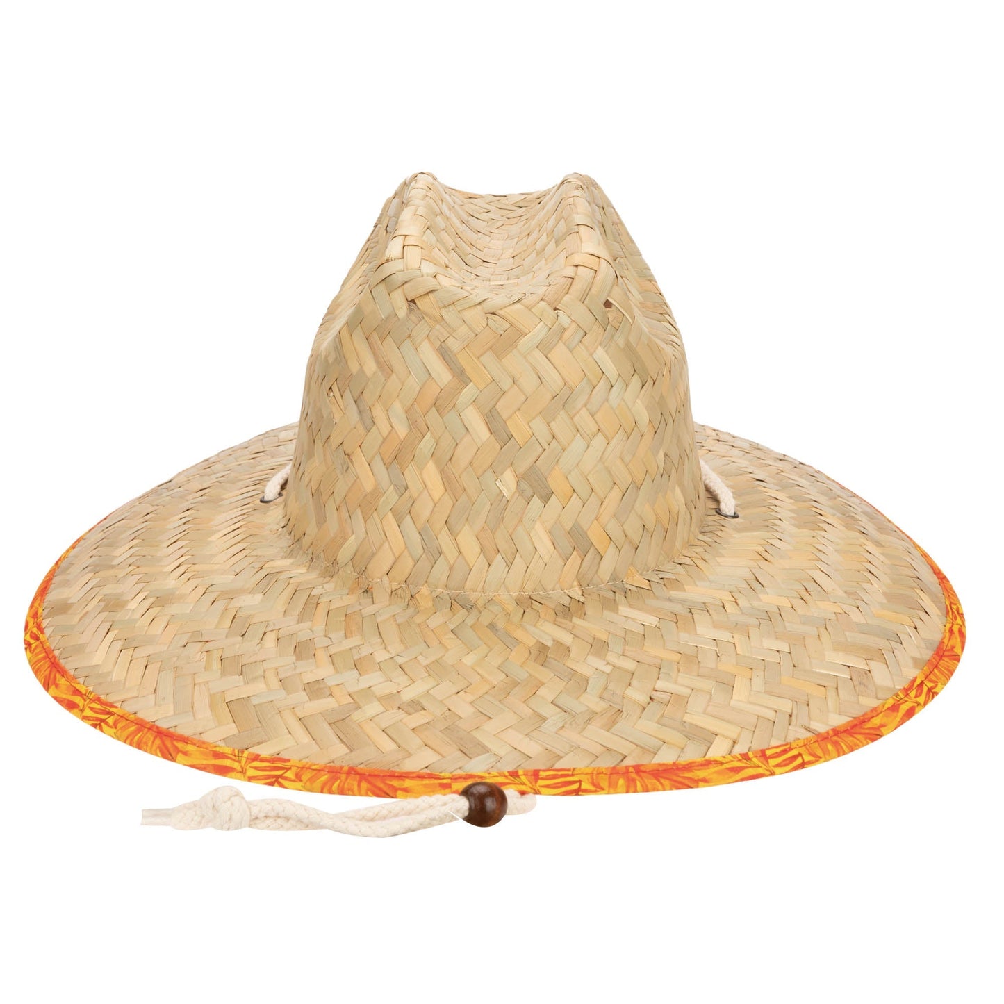 Mens Straw Lifeguard with Tropical Printed Under-brim