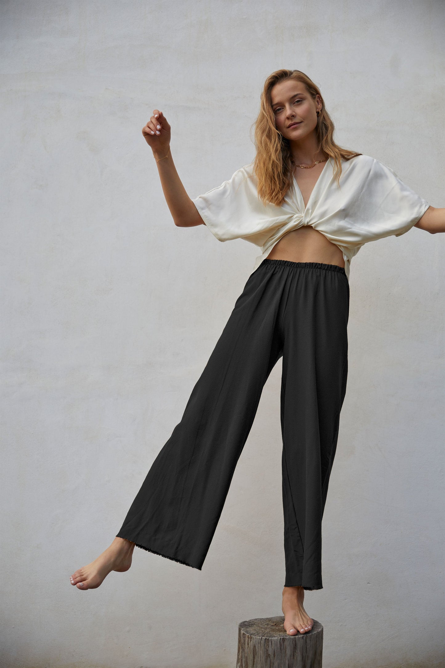 Raw Silk Easy Pant