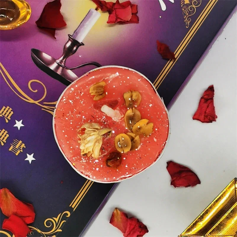 0.53OZ Mini Spell Candles Intention Tea Light Candles Unscented Witch Manifestation Candles with Dried Flowers Crystal