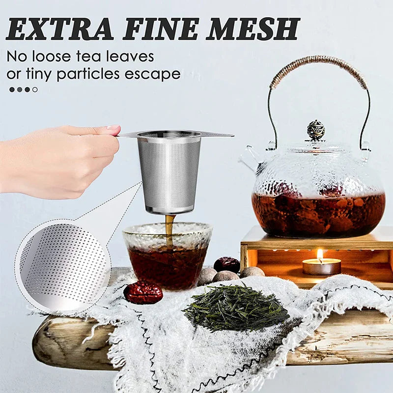 1 Piece Tea Infuser Basket Stainless Steel Tea Strainer Tea Filter With Small Strainer And Lid Tea Diffuser For Loose Tea YY088