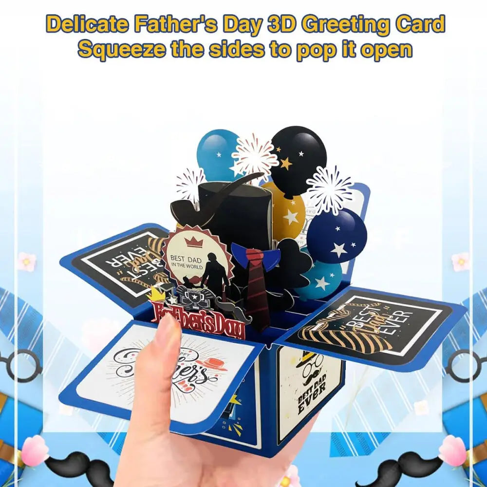 1 piece Fathers Day Card Father's Day Toolbox Pop Up Card 3d Pop Up Greeting Card for Father's Day Love Card Husband Brother