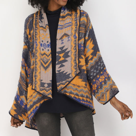 Santo Kimono - Navy Mustard