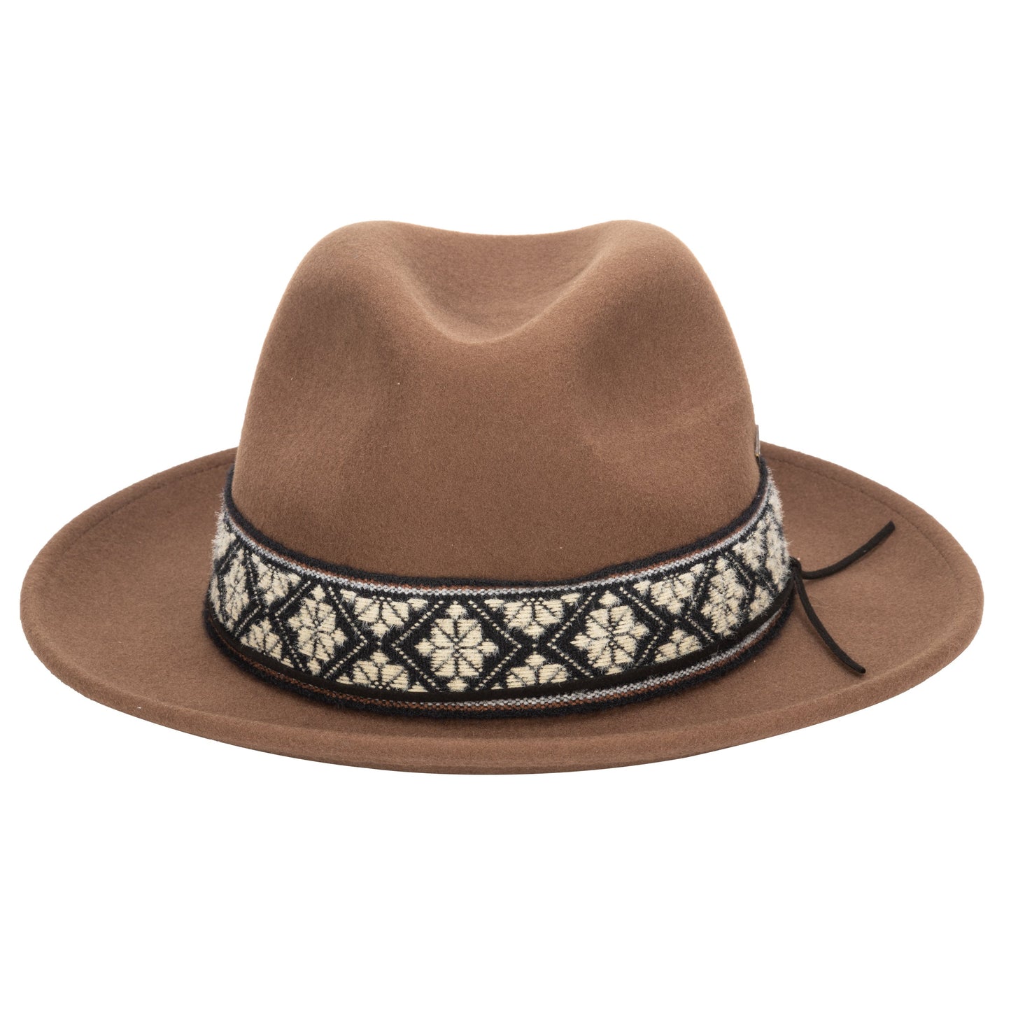 Men's Wool Felt Fedora With Textured Jacquard Band