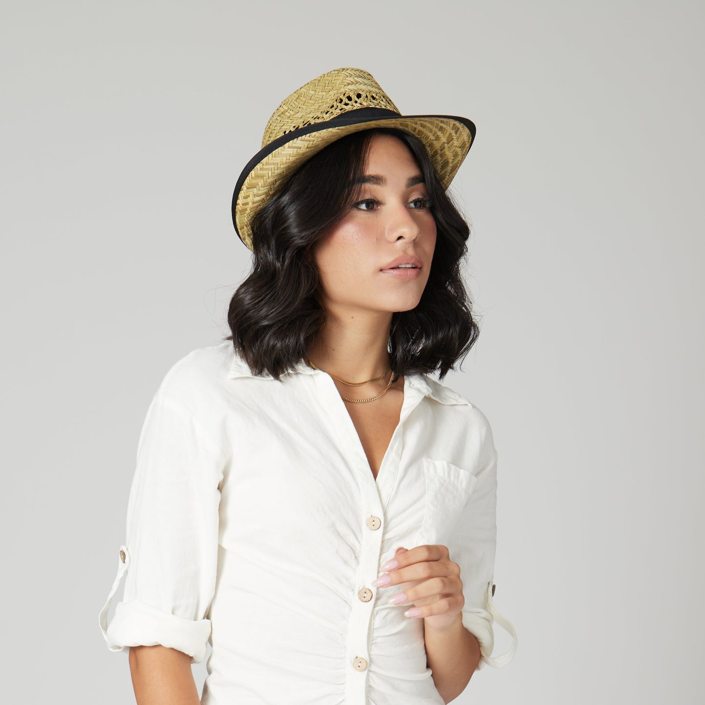 Womens Seagrass Fedora